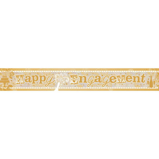 Happy Engagement Holographic Foil Banners 2.7m - 6 PC