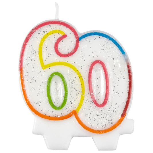 Age 60 Milestone Birthday Candle - 7.5cm