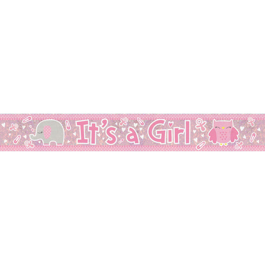 It's a Girl Holographic Banners 2.7m - 6 PC