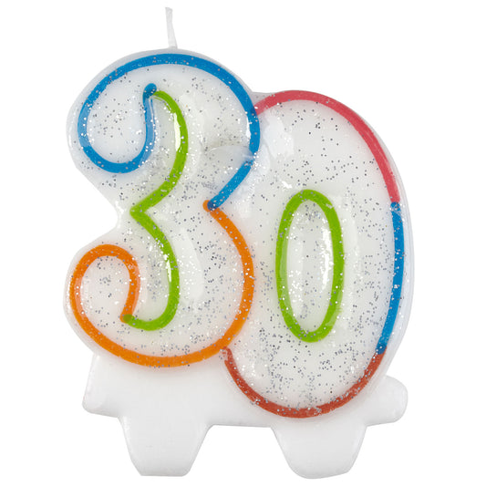 Age 30 Milestone Birthday Candle - 7.5cm