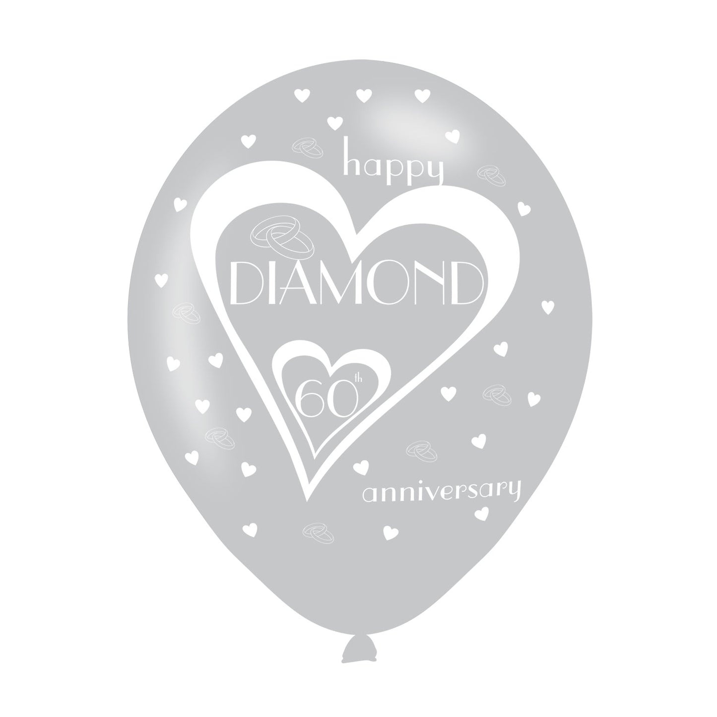 Diamond 60th Anniversary Balloons - 11" Latex (6ct)