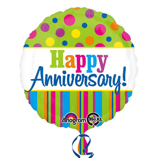 Bright Anniversary Balloons - 18" Foil