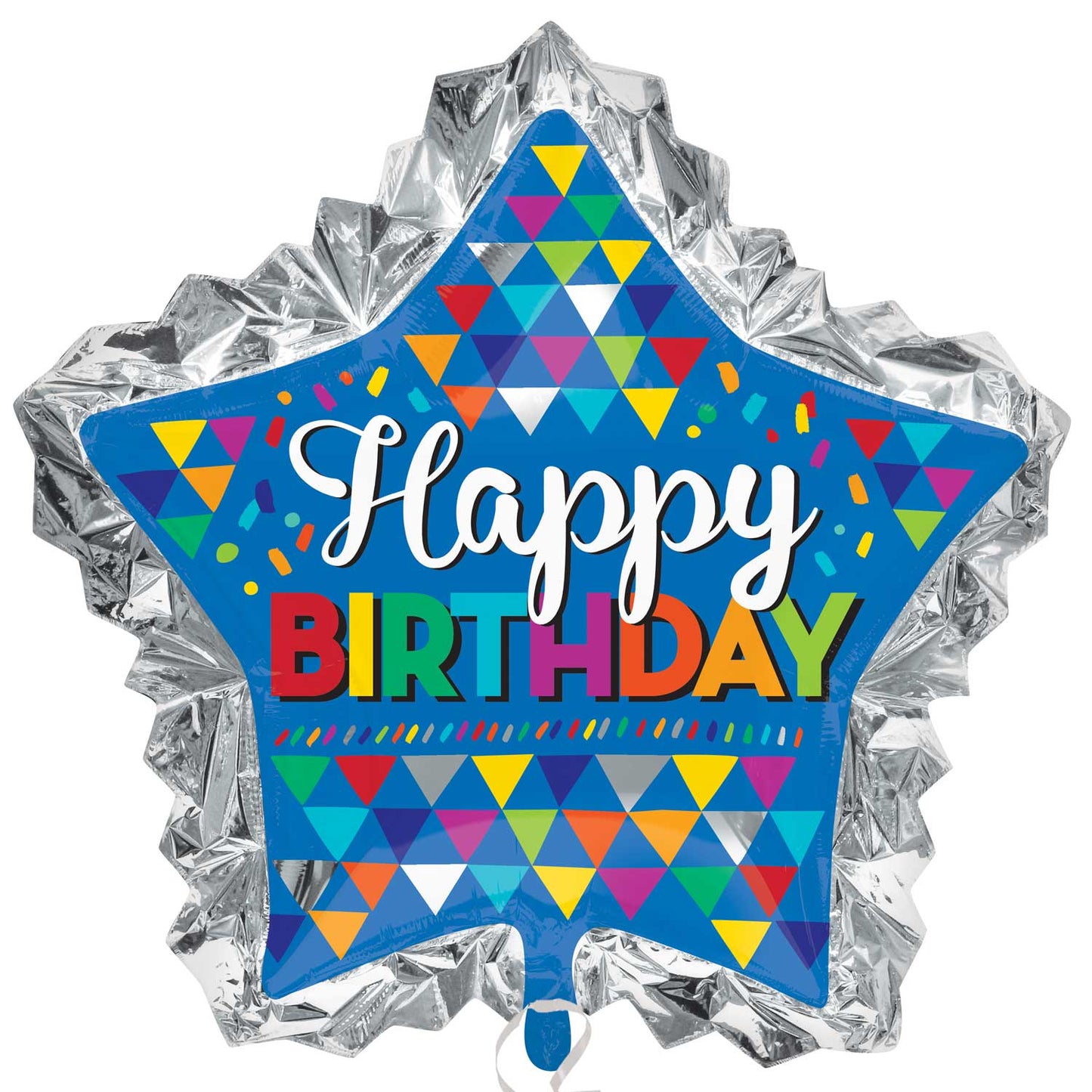 Primary Sketchy Happy Birthday SuperShape Balloon - 34"/86cm x 32"/81cm Foil