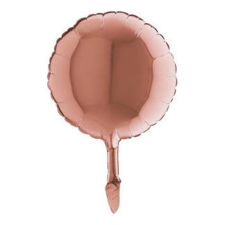 Rose Gold Round Mini Shape Air-Filled Balloon – 9″ Foil