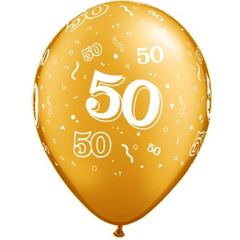50-A-Round Gold Balloons - 11" Latex (25ct)