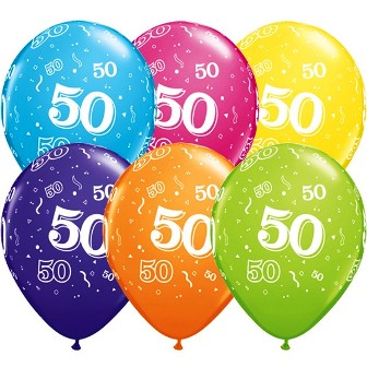 60-A-Round Tropical Assorted Balloons - 11" Latex (25ct)