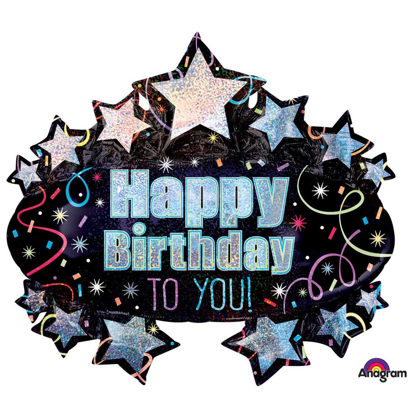 Brilliant Happy Birthday Marquee SuperShape - 31"/78cm w x 28"/71cm h Foil