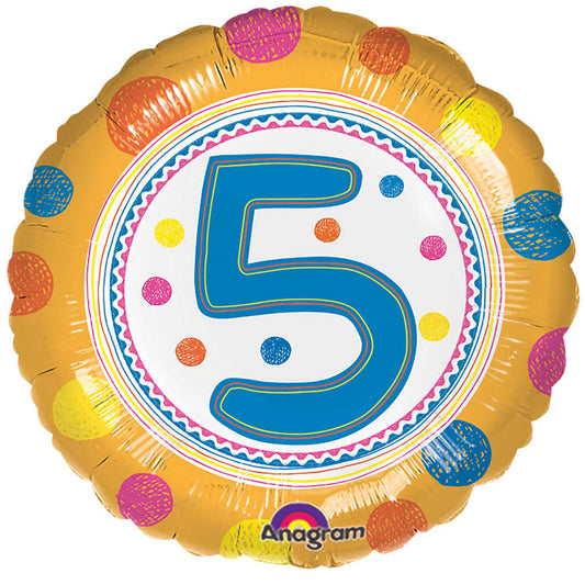 SpotOn 5th Happy Birthday Balloon - 18" Foil