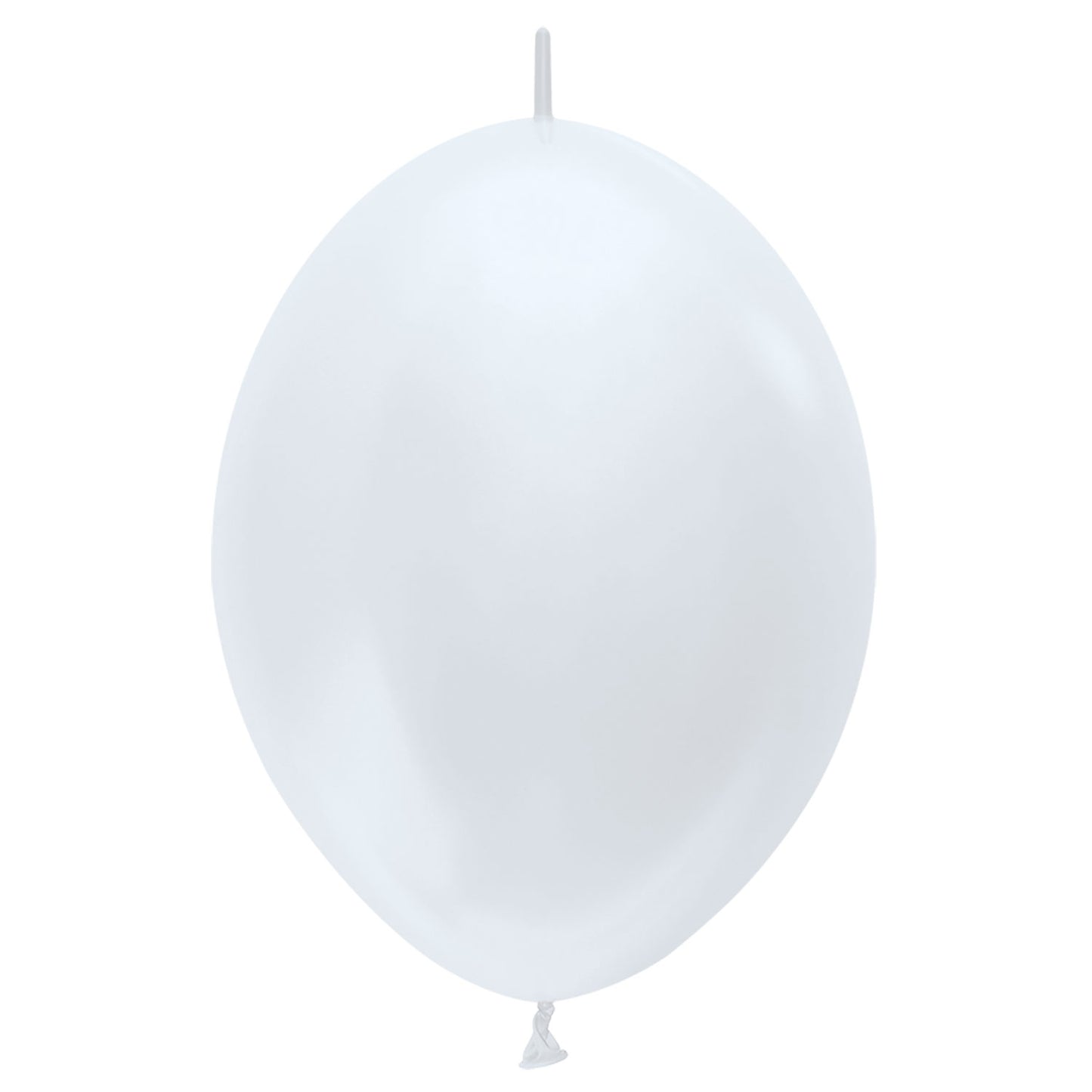 Satin Link-O-Loon Solid White 405 Latex Balloons 6"/15cm - 100 PC