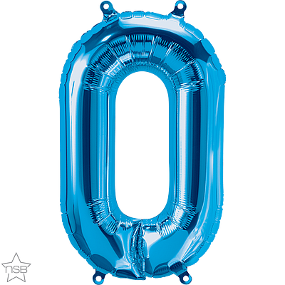 Blue Number 0 Balloon - 16" Foil