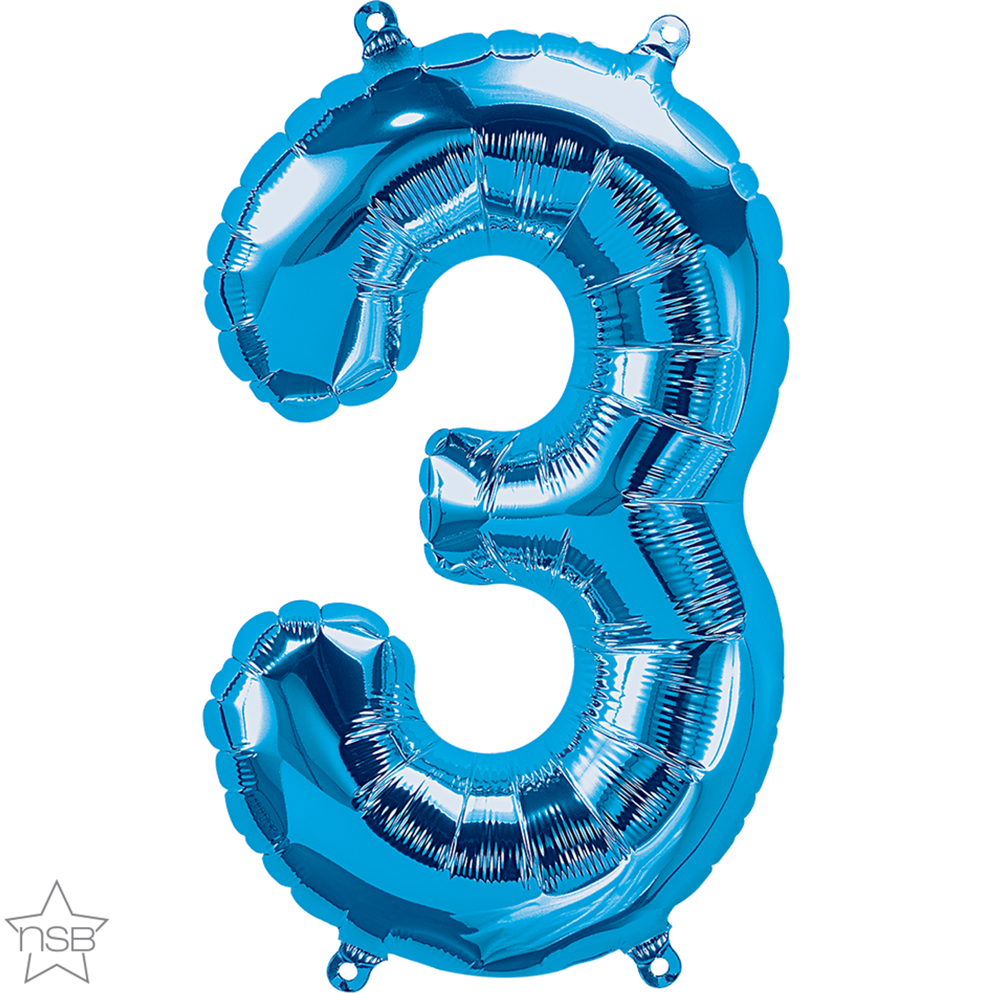 Blue Number 3 Balloon - 16" Foil