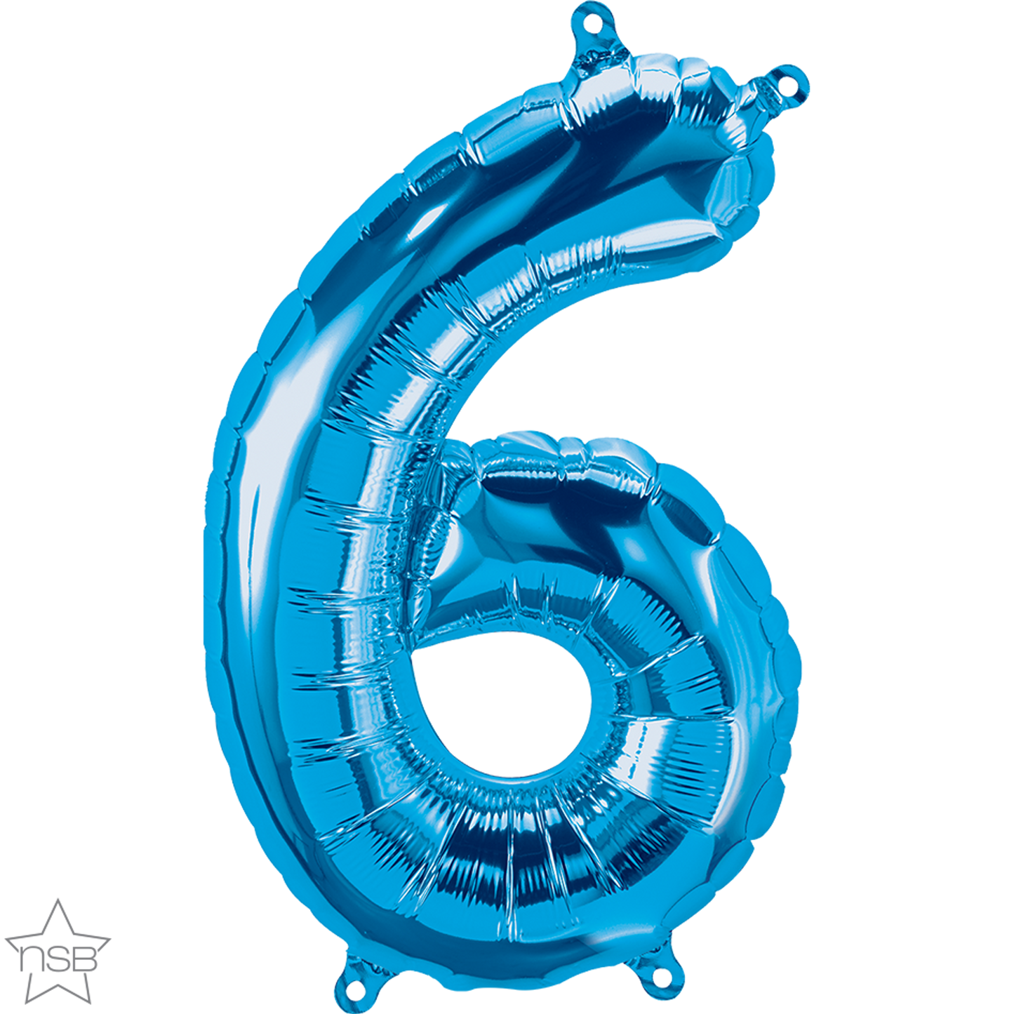 Blue Number 6 Balloon - 16" Foil