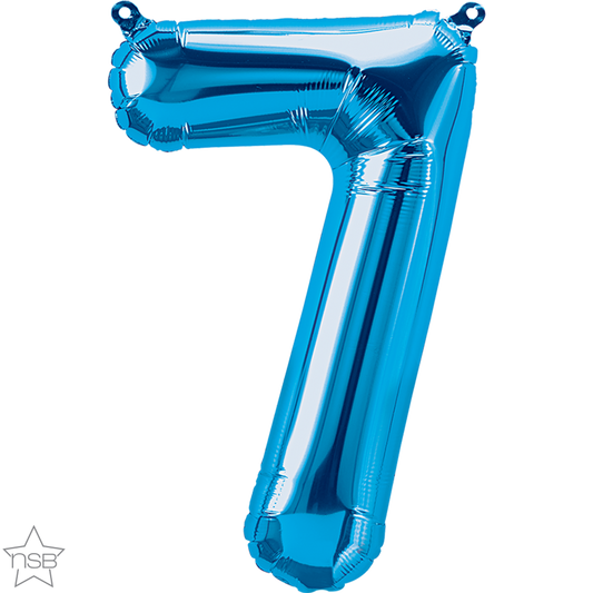 Blue Number 7 Balloon - 16" Foil