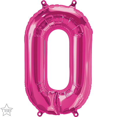 Magenta Number 0 Balloon - 16" Foil