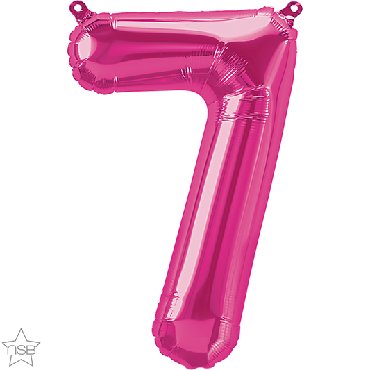 Magenta Number 7 Balloon - 16" Foil