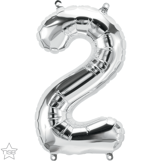 Silver No 2 Balloon - 16" Foil