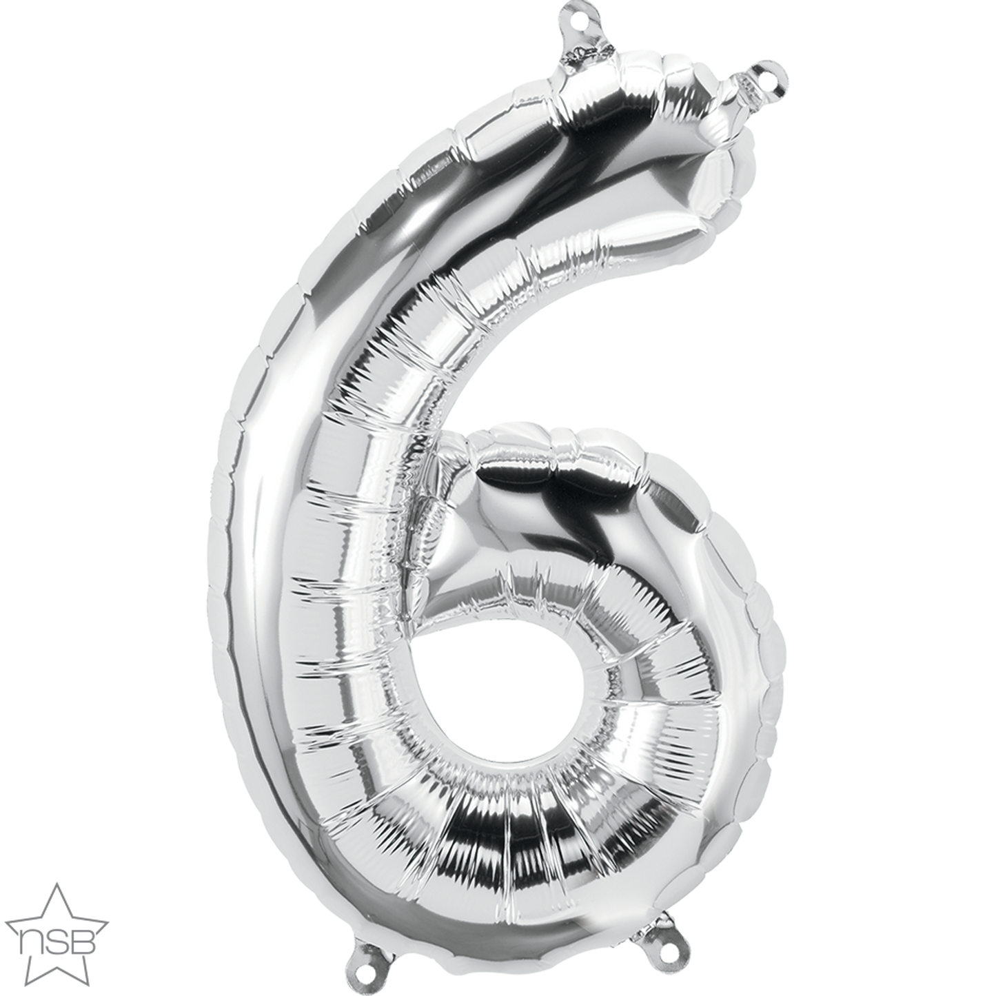 Silver No 6 Balloon - 16" Foil