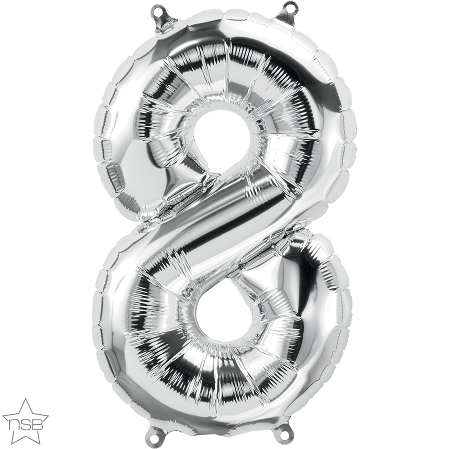 Silver No 8 Balloon - 16" Foil