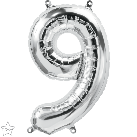 Silver No 9 Balloon - 16" Foil