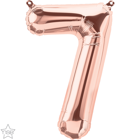 Rose Gold Number 7 Balloon - 16" Foil