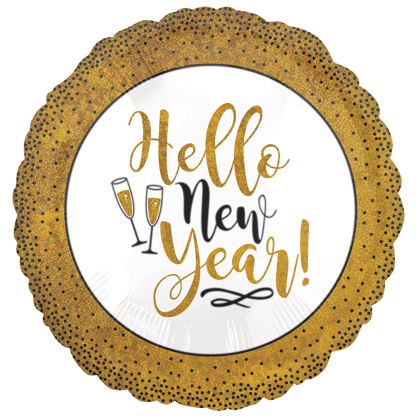 Gold Glitter New Year Balloon - 18" Foil