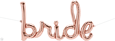 Rose Gold Bride Phrase Script Shape Balloon - 33" Foil