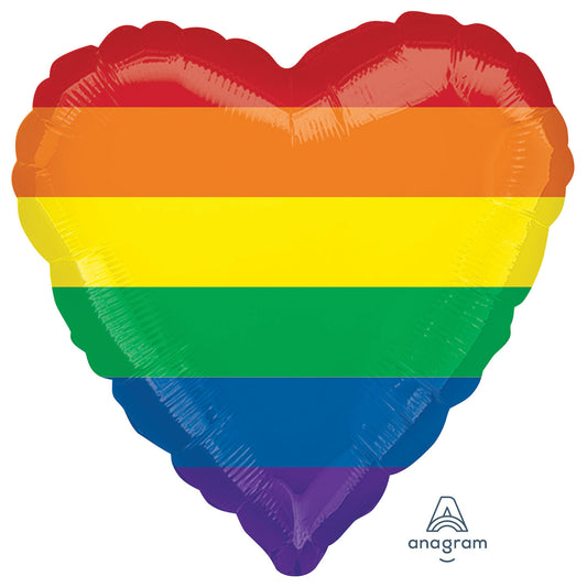 Rainbow Fun Heart Standard Balloon - Foil 18"