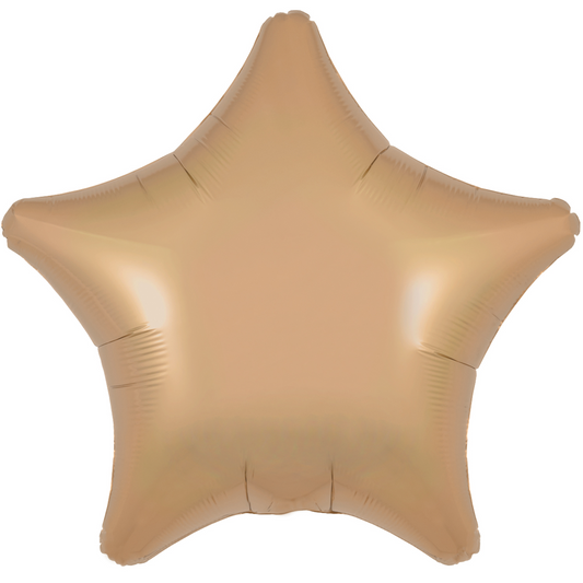 Latte Satin Star Balloon - 19" Foil Packaged