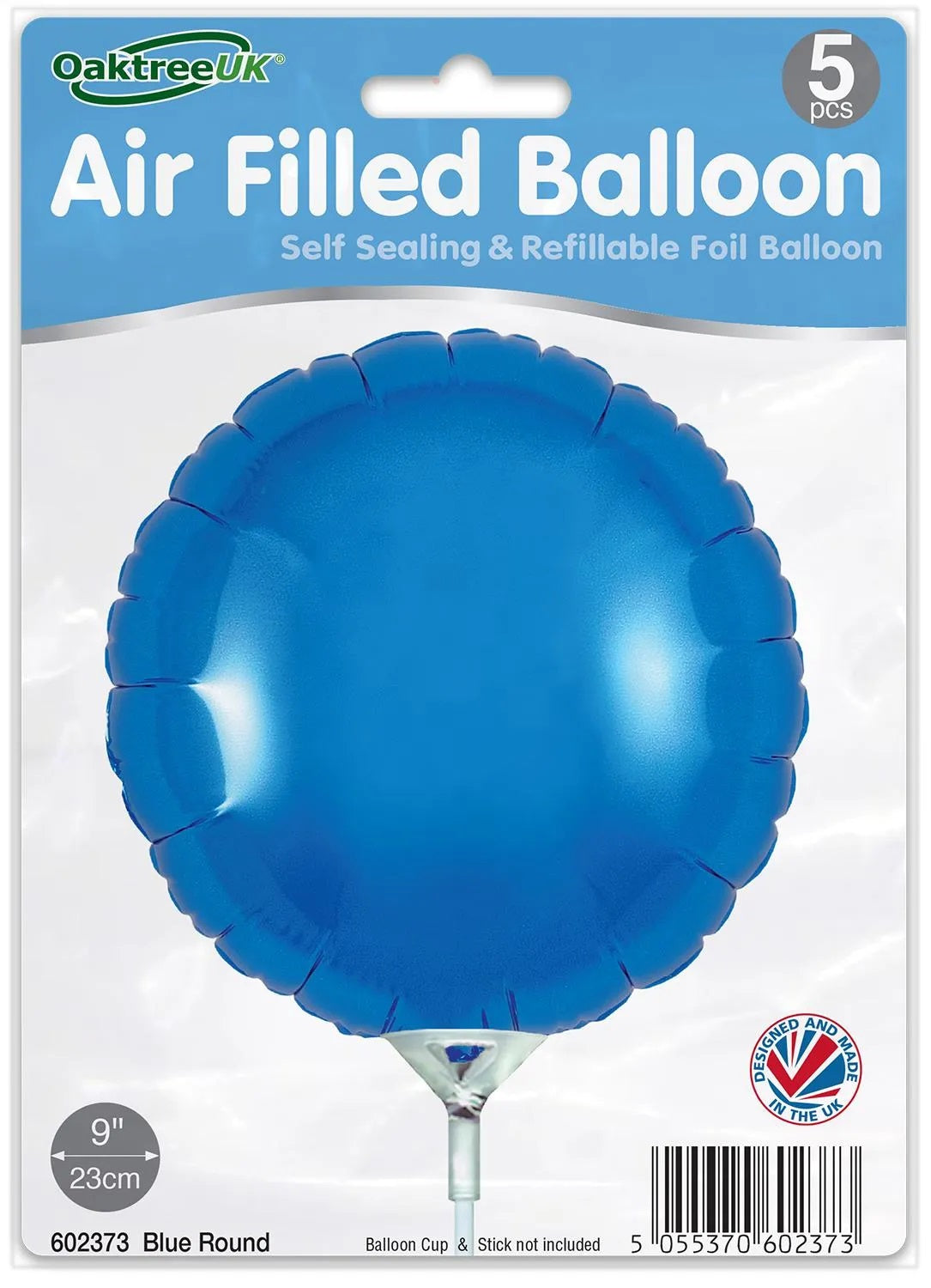 Blue Round 9" Packaged Self Sealing x 5pcs