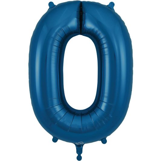 Navy Blue Number 0 Balloon - 34" Foil