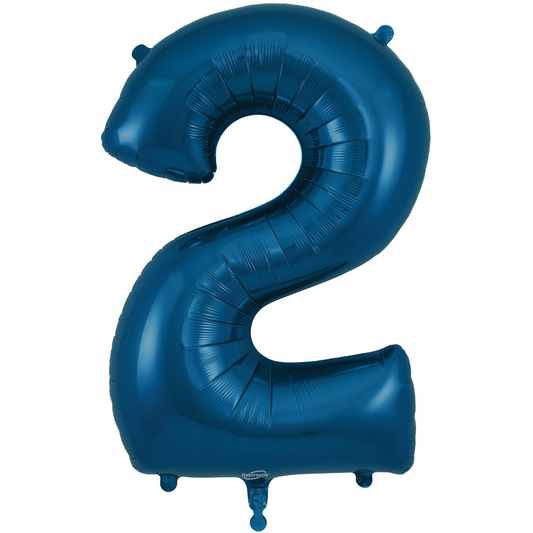Navy Blue Number 2 Balloon - 34" Foil