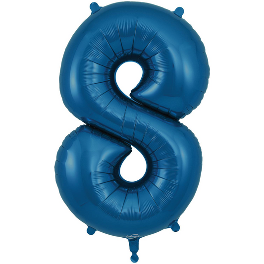 Navy Blue Number 8 Balloon - 34" Foil