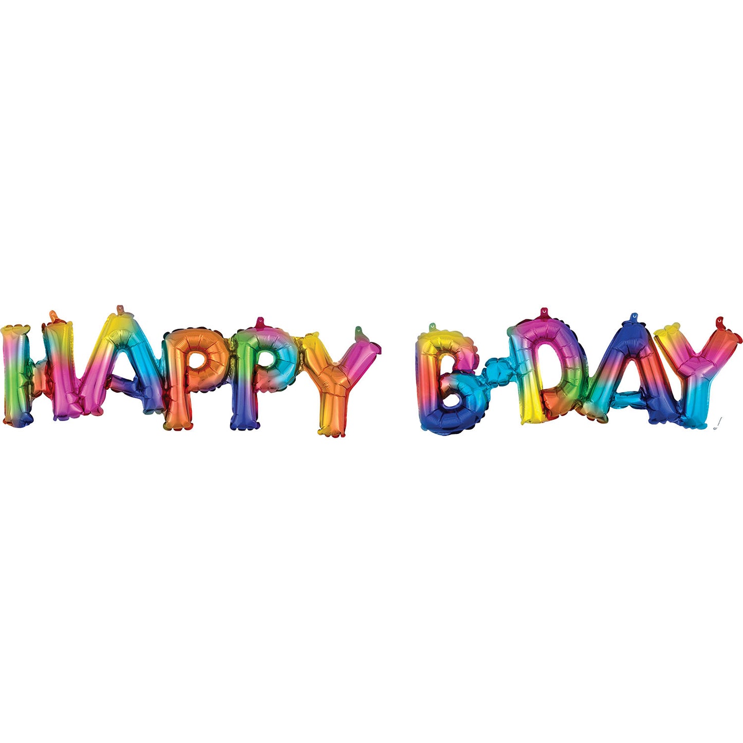 "Happy Bday" Rainbow Splash Block Phrase Balloon - Foil