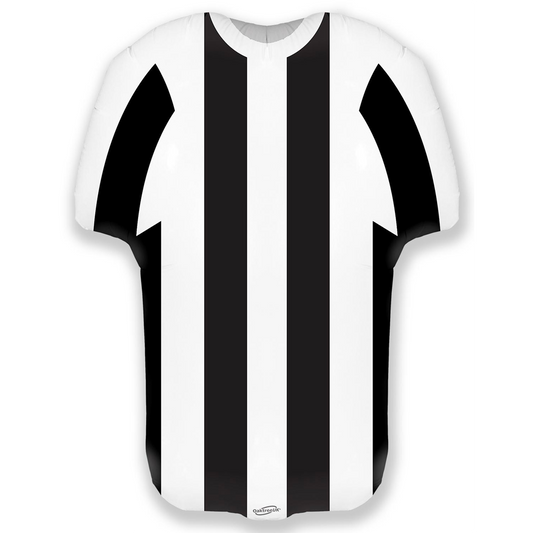Sports Shirt Black White Stripe Metallic Shape - 24" Foil
