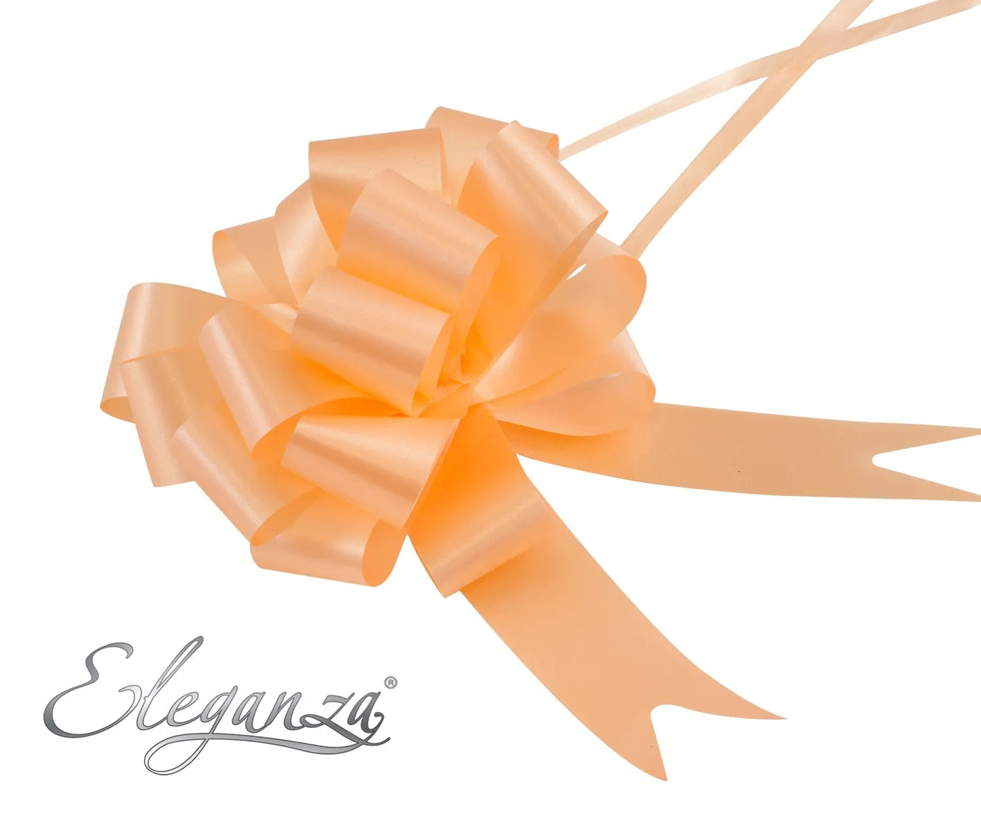 Peach Poly Pullbows - 30mm (30ct)
