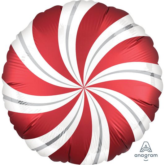Satin Infused Sangria Candy Swirls Foil Balloons - Foil 18"