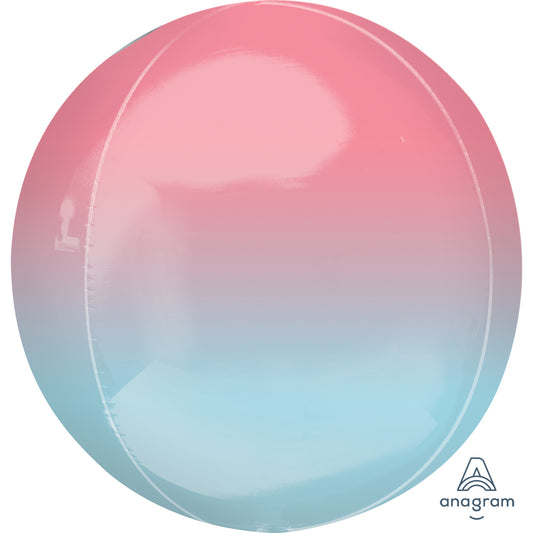 Ombre Pink & Blue Pastel Orbz UnPackaged (3ct) -Foil 15"/38cm w x 16"/40cm h