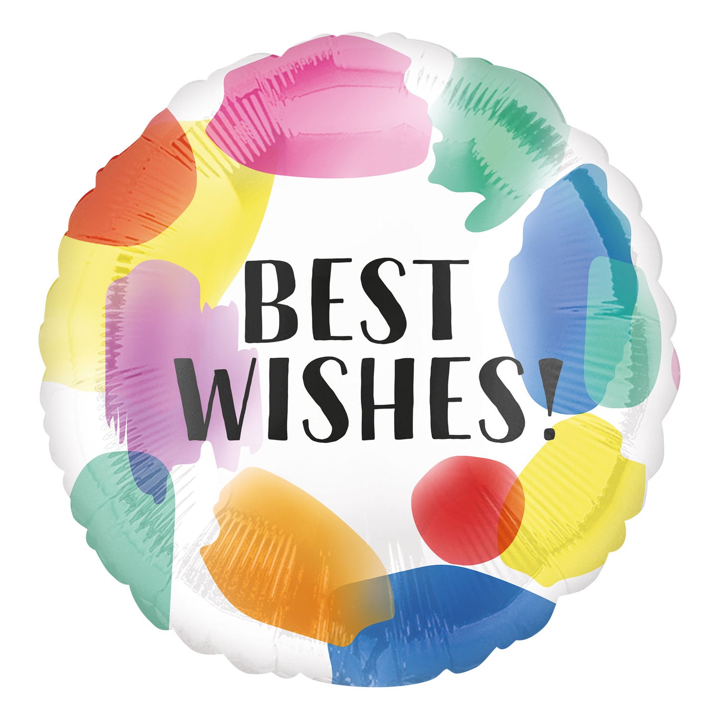 Best Wishes! Painted Swoosh Balloons - Foil 18"