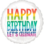 Rainbow Birthday Standard Balloon - 18" Foil