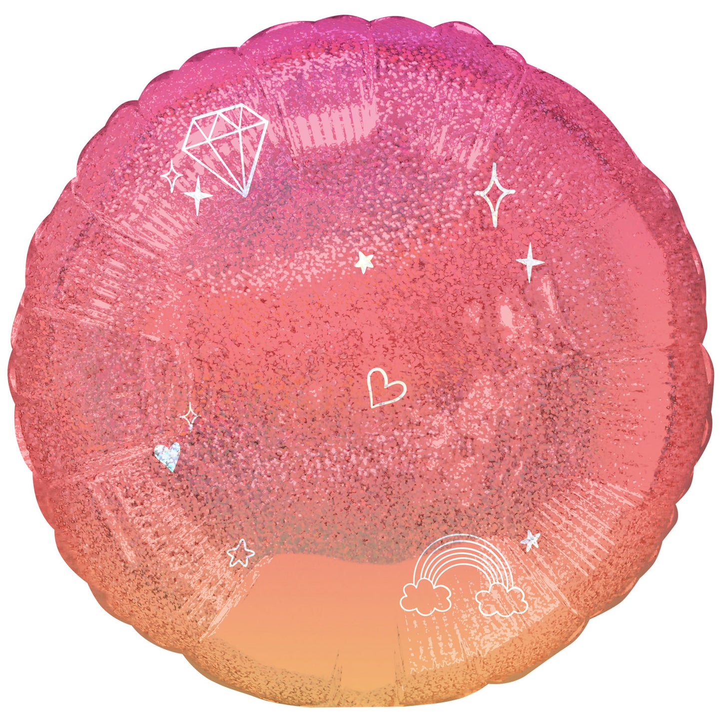 Sparkle Ombre Standard Holographic Balloons - 18" foil