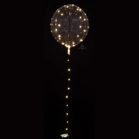 Crystal Clearz White Colour LED Jumbo Balloons 18"/46cm (1pk)