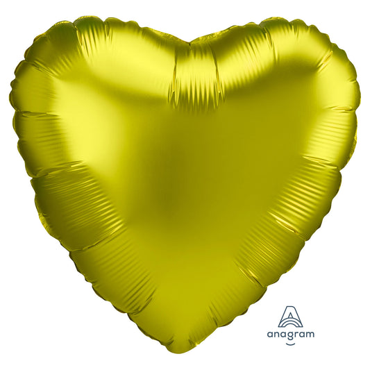 Lemon Satin Luxe Heart Balloon - 18" Foil