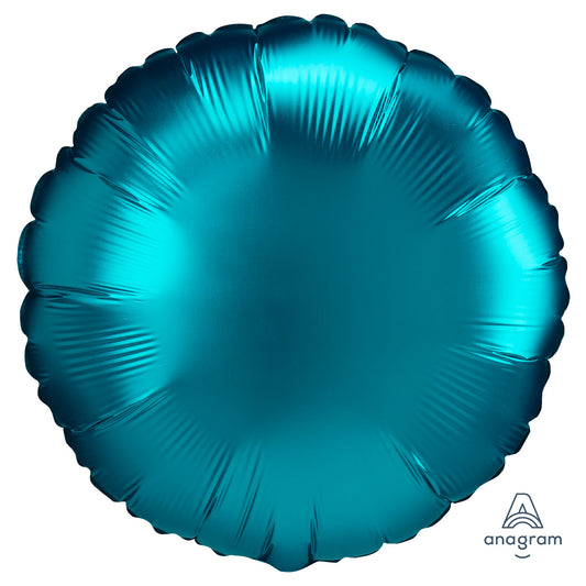 Aqua Round Satin Luxe Standard Balloon - 18" Foil