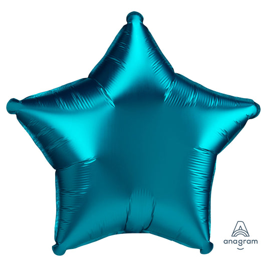 Aqua Satin Luxe Star Balloon - 18" Foil