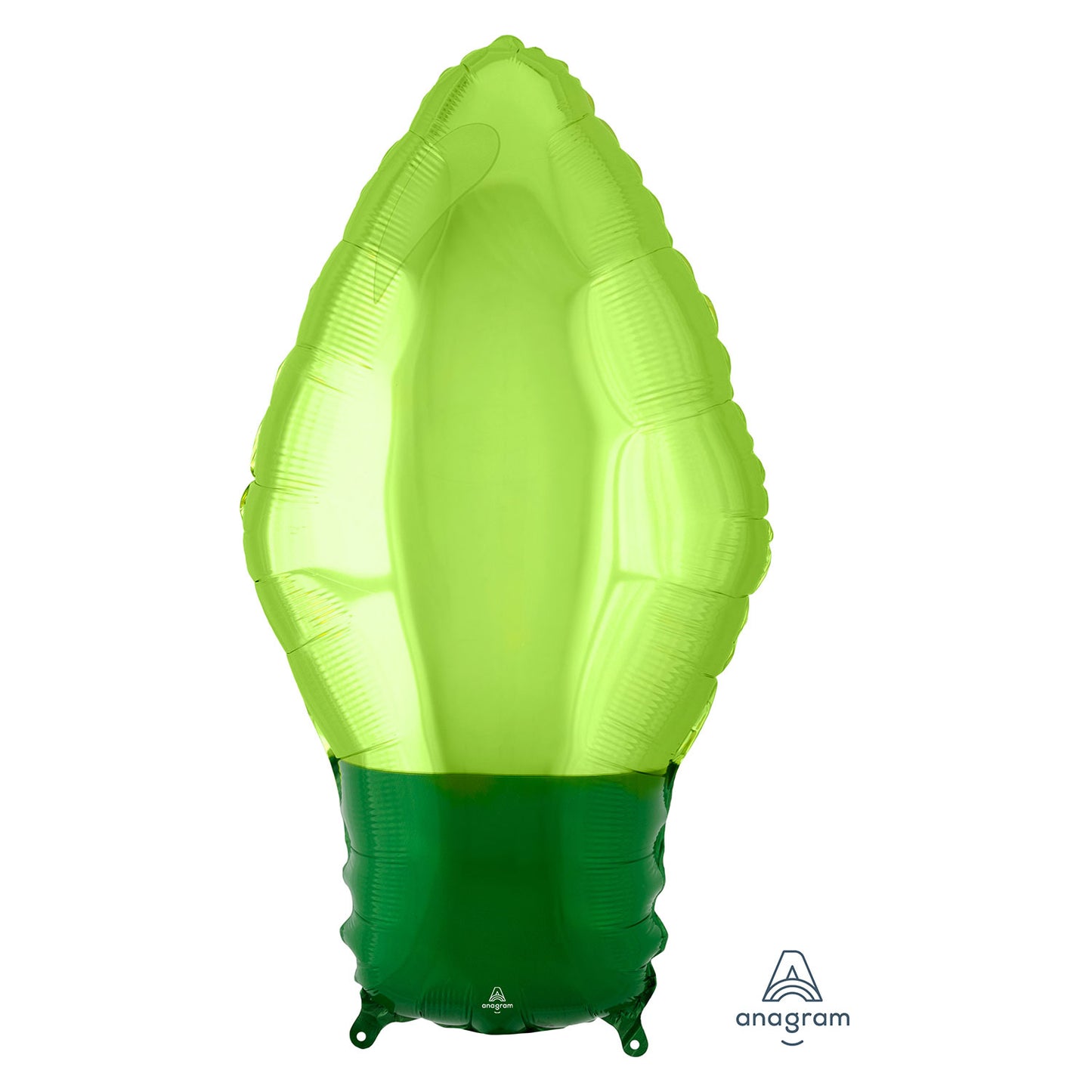 Green Christmas Light Bulb XL Junior Shape - Foil