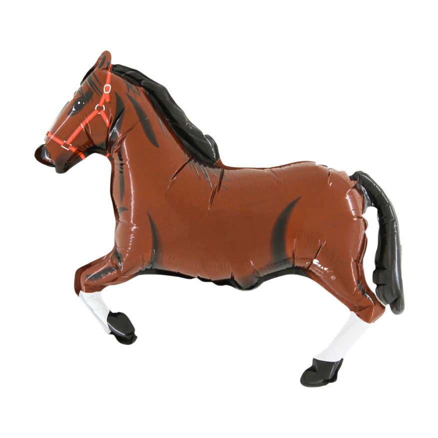 BROWN HORSE Mini Shape Air-Filled Balloon – Foil 14"