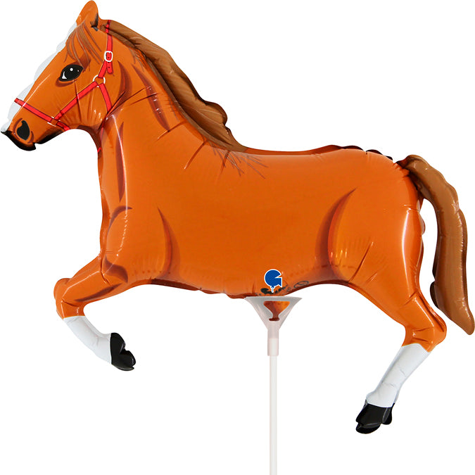 Light Brown Horse Mini Shape Air-Filled Balloon – Foil 14"