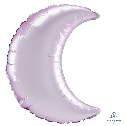 Satin Pink Crescent Supershape Balloon - 26"/53cm Foil (3ct)