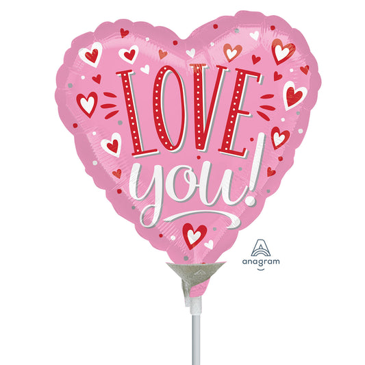 Love You White Mini Foil Balloons – Foil 9"