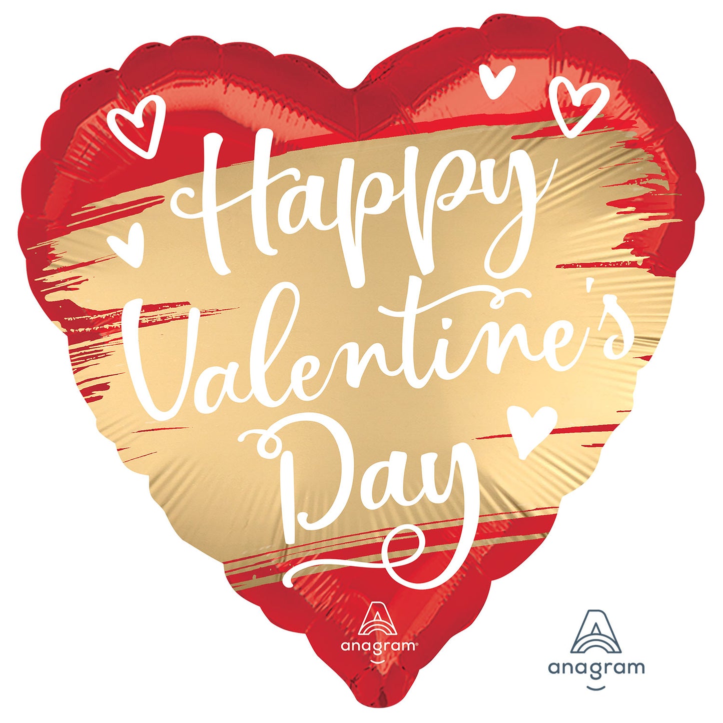 Valentine's Gold Swoosh Satin Luxe Foil Balloon - Foil 18"